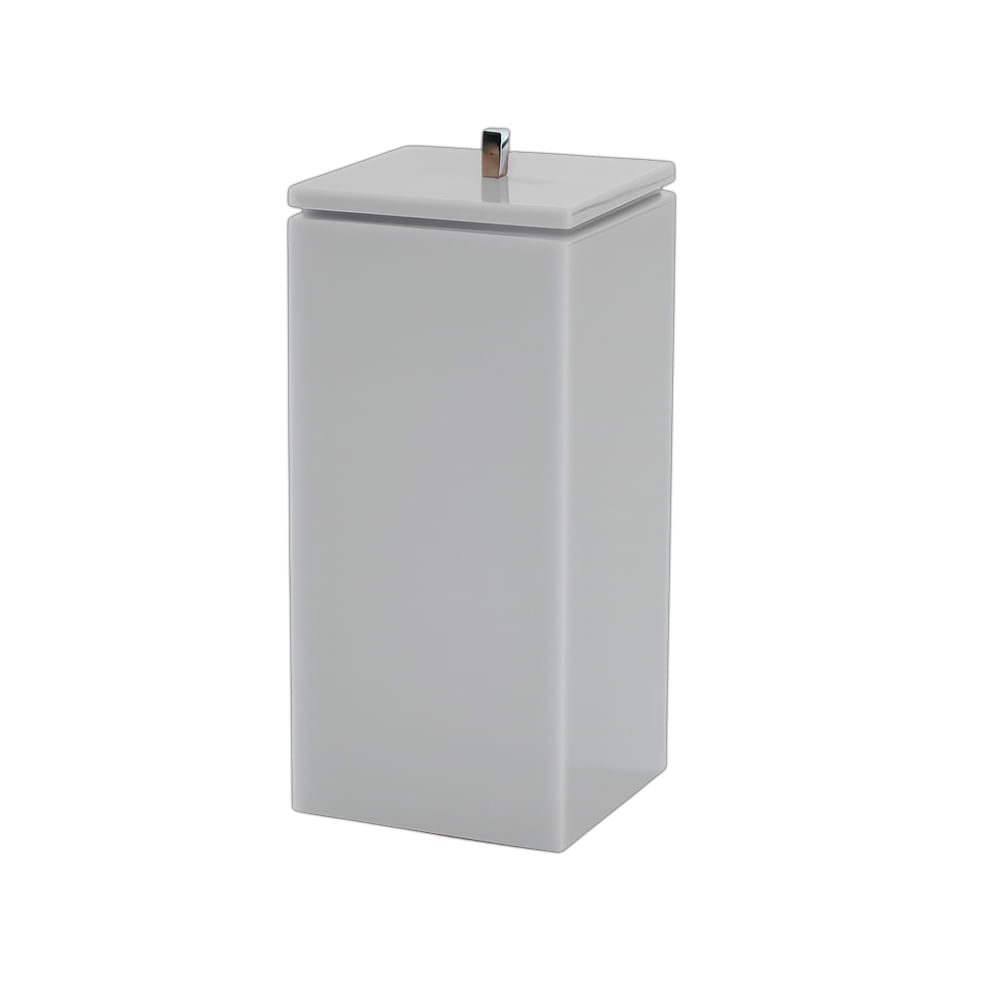 Lixeira com Tampa Fechada Top Cinza Claro Banho Mais